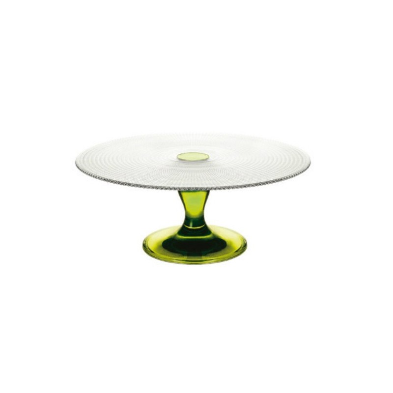 ALZATA IN VETRO PORTA DOLCI MOD. TESA CM 28 VERDE