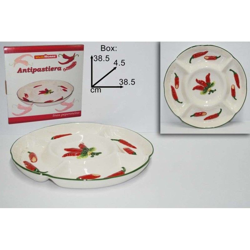 ANTIPASTIERA CERAMICA PEPERONCINI