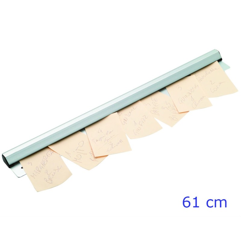Asta porta scontrini in alluminio da 61 cm vista frontale sistema a sfere