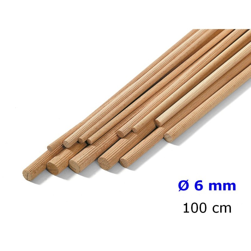 ASTA SPINA LEGNO ZIGRINATA CM 100 x  6 MM