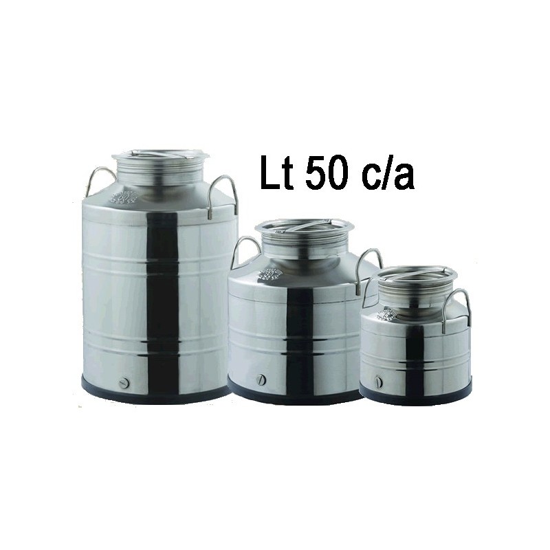 BIDONE OLIO INOX 4F LT 50 C/A SALDATO