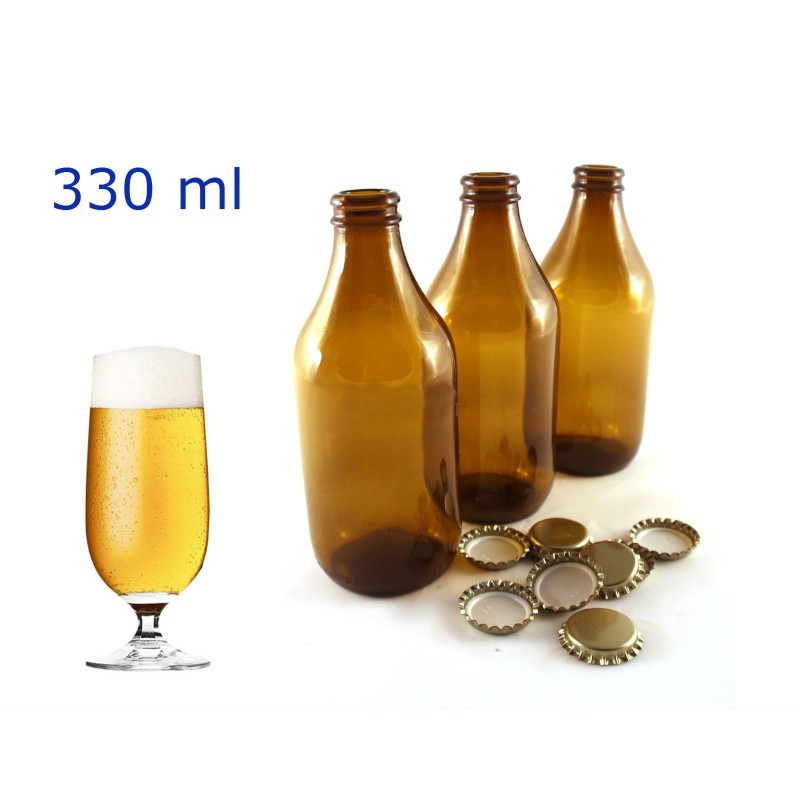 Bottiglia in vetro standard birra bassa da 330 ml