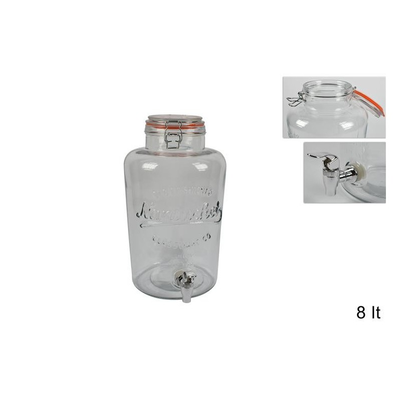 Barattolo in vetro dispenser con rubinetto da 7,5 litri
