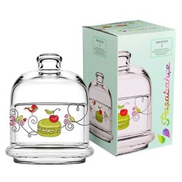 BARATTOLO VETRO POTICHE CON COPERCHIO MOD. MACARON