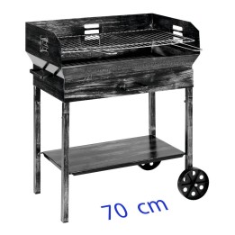 Barbecue a legno realizzato in ferro battuto. Dimensioni 70x38x88 h