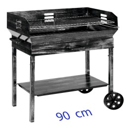 Barbecue in ferro battuto con doppia griglia da 90 cm