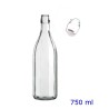 BOTTIGLIA COSTOLATA 750 ml BIANCA CON TAPPO ERMETICO