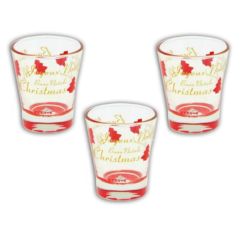 BICCHIERE CAFFE' COLUMBIA cl 8,5 Pz 3 RED CRISTMAS ALBERO