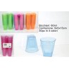 BICCHIERI QUADRATI PLASTICA 60 ml COLORI ASS Pz 30
