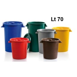 BIDONE DIFFERENZIATA C/COP Lt 70 GRIGIO (ALLUMINIO)