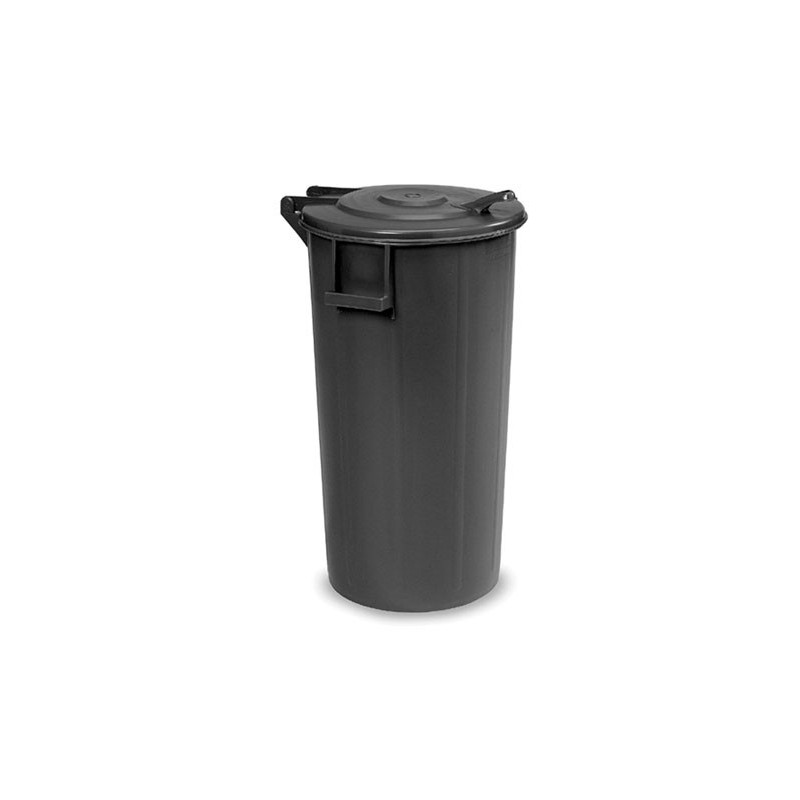 BIDONE IMMONDIZIA C/COP A CERNIERA Lt 80 NERO