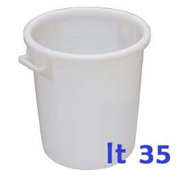 BIDONE INDUSTRIALE BIANCO Lt  35