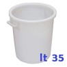 BIDONE INDUSTRIALE BIANCO Lt  35