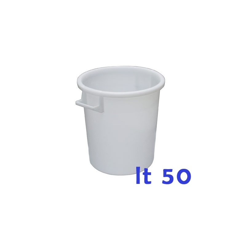BIDONE INDUSTRIALE BIANCO Lt  50