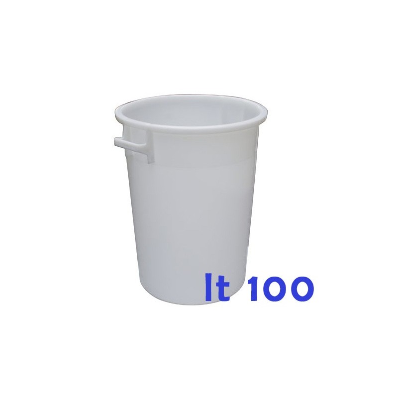 BIDONE INDUSTRIALE BIANCO Lt 100