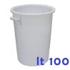 BIDONE INDUSTRIALE BIANCO Lt 100