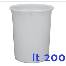 BIDONE INDUSTRIALE BIANCO Lt 200