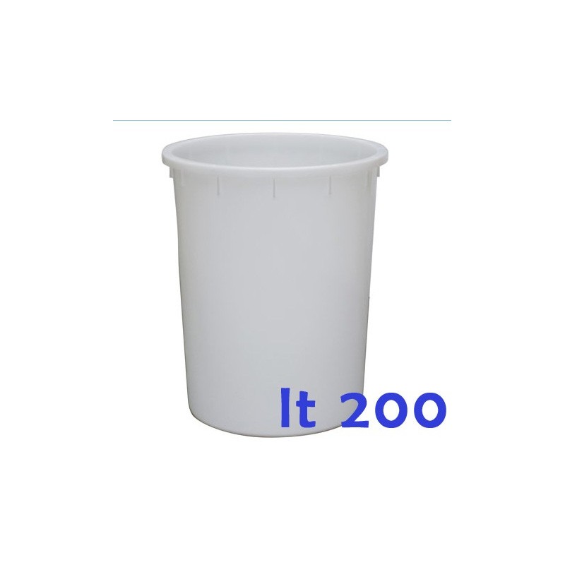 BIDONE INDUSTRIALE BIANCO Lt 200