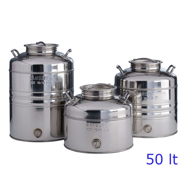 BIDONE OLIO INOX SANSONE LT 50 C/A