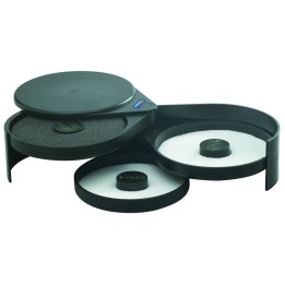 BORDATORE PER BICCHIERI A 3 SCOMPARTI NERO
