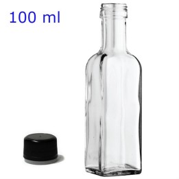 Bottiglia in vetro Marasca da 100 ml Trasparente con tappo - RagStore