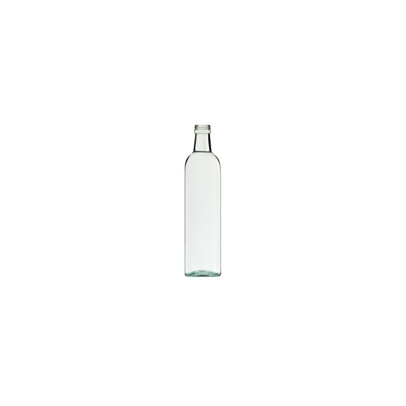 Bottiglia in vetro trasparente quadrata da 500 ml