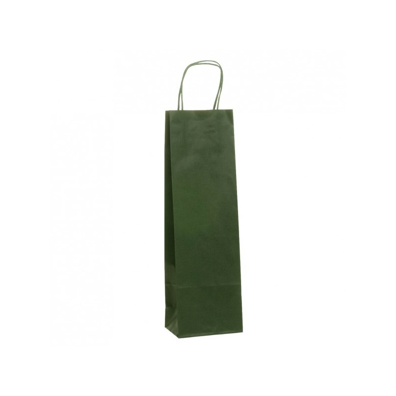 BUSTA CARTA PER BOTTIGLIE CM 14x8,5x39,5 VERDE