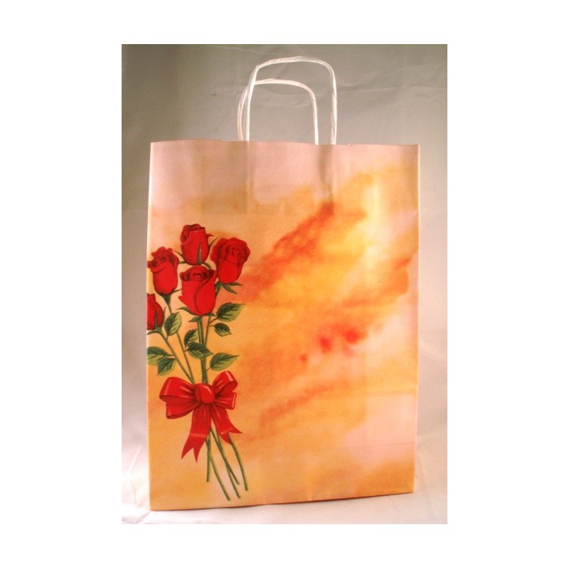 BUSTA CARTA SHOPPER CM 24x10x31 ROSE CON CORDONCINO