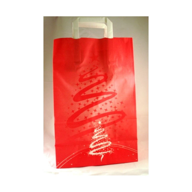 BUSTA CARTA SHOPPER CM 26x14x40 NATALE ROSSA