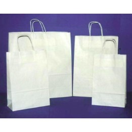 BUSTA CARTA SHOPPER CM 45x17x48 BIANCA CON CORDONCINO