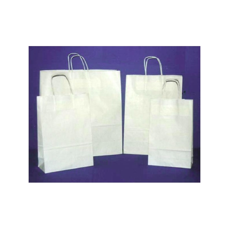 BUSTA CARTA SHOPPER CM 45x17x48 BIANCA CON CORDONCINO