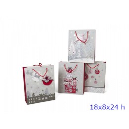 BUSTA CARTA SHOPPERS NATALE CM 18x8x24