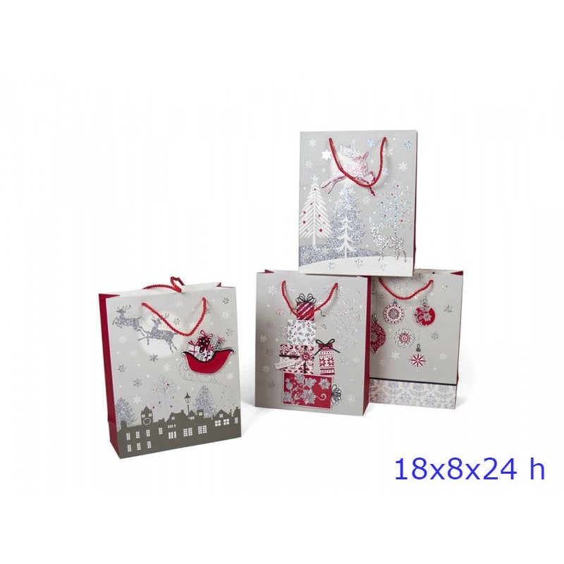 BUSTA CARTA SHOPPERS NATALE CM 18x8x24