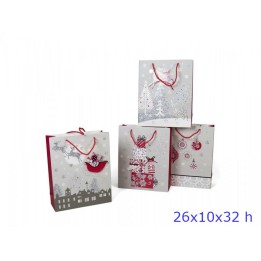 BUSTA CARTA SHOPPERS NATALE CM 26x10x32