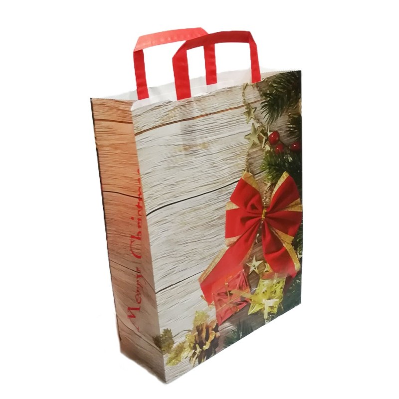 BUSTA CARTA SHOPPERS NATALE CM 27x10x28 MERRY CHRISTMAS