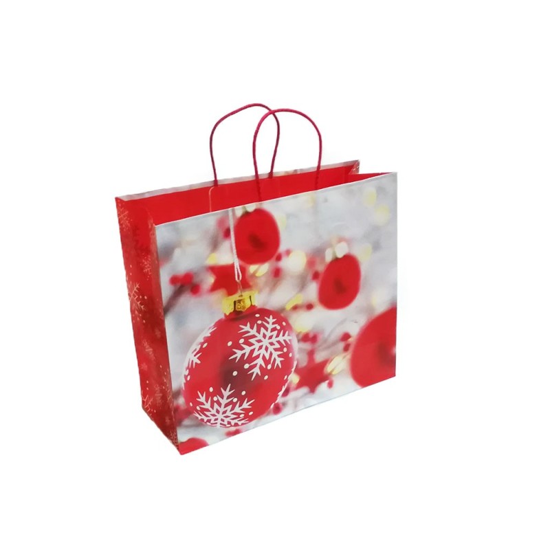 BUSTA CARTA SHOPPERS NATALE CM 35x13x31 MERRY CHRISTMAS