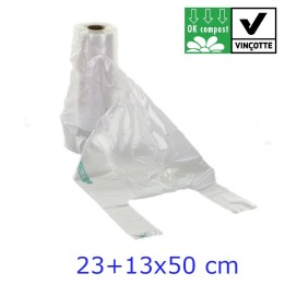 BUSTE ORTOFRUTTA A ROT. BIOCOMPOSTABILE SHOPPER CM 23+13x50 Pz 200