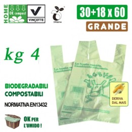 BUSTE SHOPPERS BIOCOMPOSTABILI MAXI KG 4