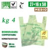 BUSTE SHOPPERS BIOCOMPOSTABILI MEDIE KG 4