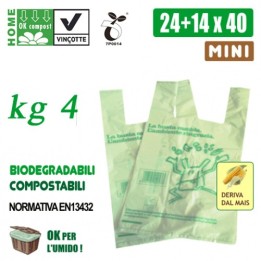BUSTE SHOPPERS BIOCOMPOSTABILI MINI KG 4