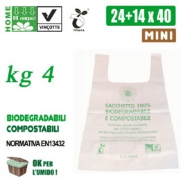 BUSTE SHOPPERS BIOCOMPOSTABILI MINI KG 4 BIANCHE