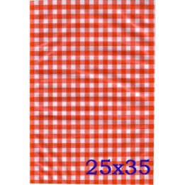 BUSTE SOTTOVUOTO LISCIA CM 25x35 TOVAGLIA BIANCO/ROSSO 100 Pz