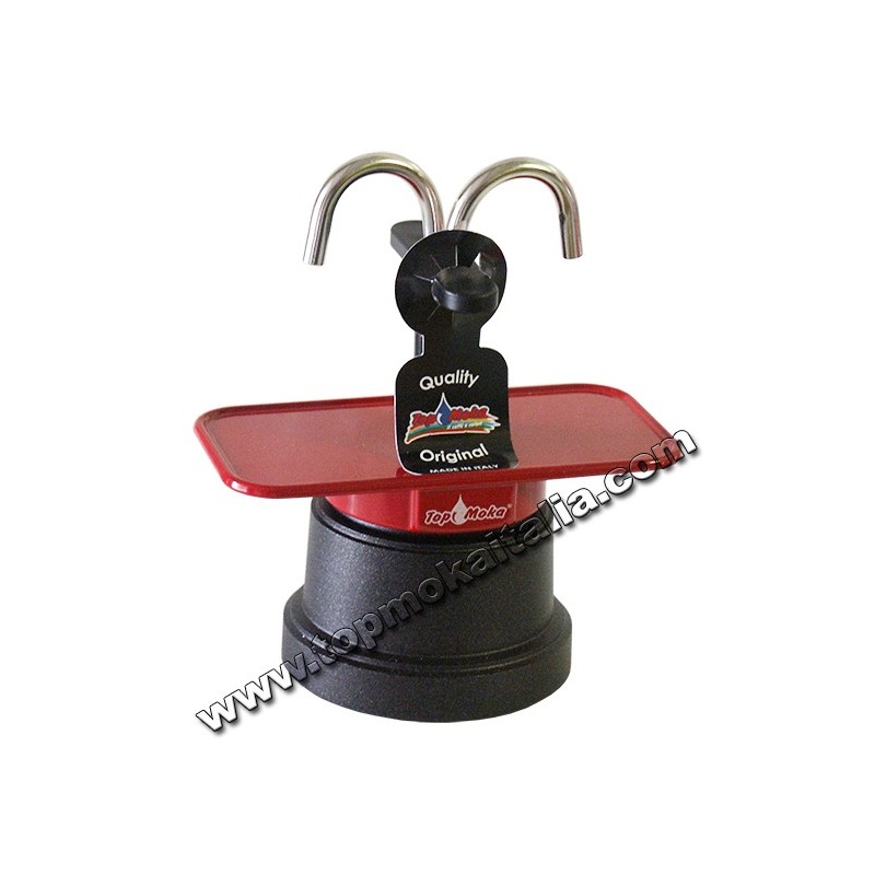 CAFFETTIERA MINI MOKA 2 TAZZA TEFLON COLORE ROSSA