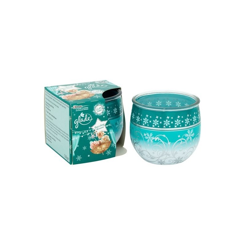 CANDELA PROFUMATA GLADE IN VASO DECORATO DAZZLING BLOSSOM