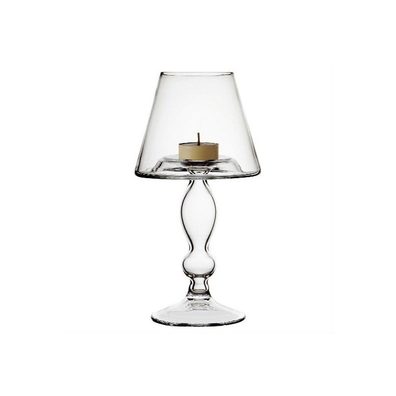 CANDELIERE IN VETRO TRASPARENTE BANQUET CM 23,5
