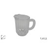 CARAFFA PLASTICA COSTOLATA Lt 1,4 TRASPARENTE