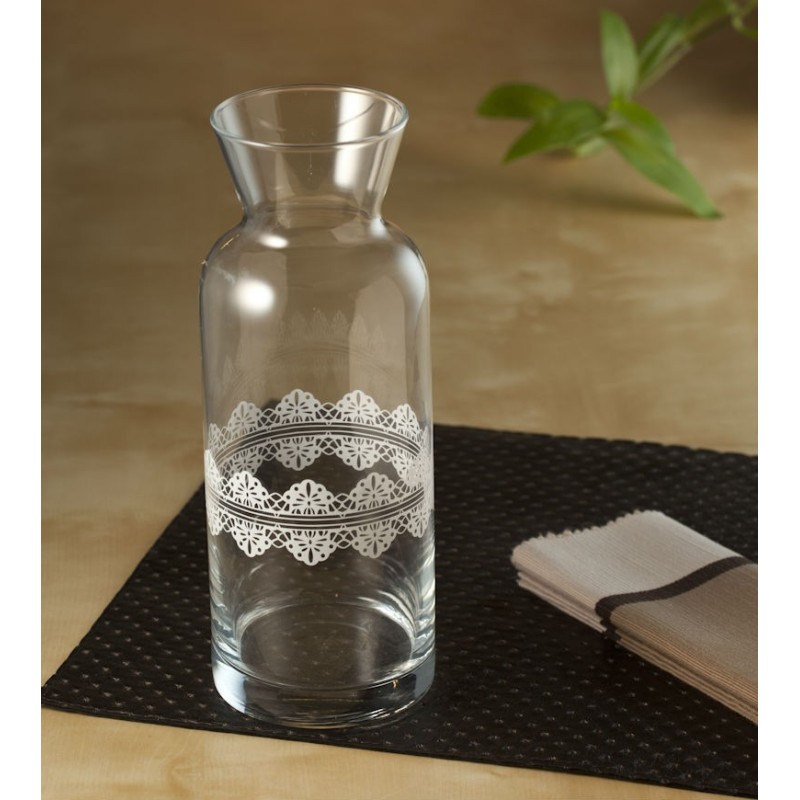 CARAFFA VETRO MACRAME Lt 1 CON DECORI