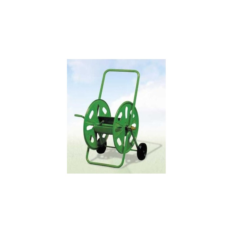CARRELLO AVVOLGITUBO METALLO C/RUOTE IN GOMMA 110 Mt