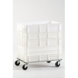 CARRELLO INOX PORTA CASSETTE CM 60x40
