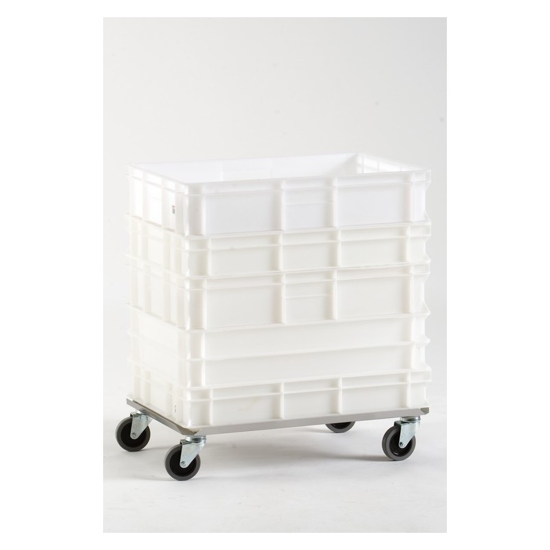 CARRELLO INOX PORTA CASSETTE CM 60x40